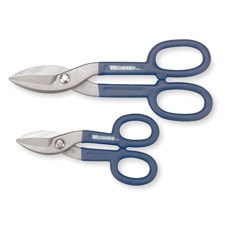 Tinners Snip Set, Straight, 7 in, 10 in, Steel MPN:4YP53