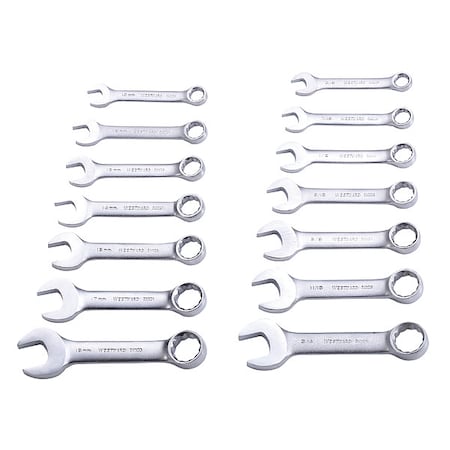 Combo Wrench Set, 3/8-3/4 in, 10-19mm, 14Pc MPN:4YR24