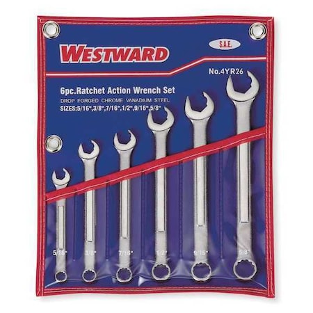 Combo Wrench Set, Ratchet OE, 8-14mm, 6 Pc MPN:4YR28