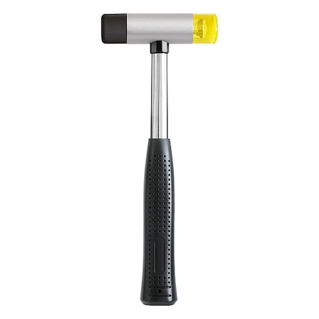 16 oz. Soft Face Hammer, 12 in L Steel W/ Vinyl Grip Handle MPN:4YR68