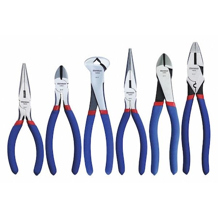 6 Piece Plier Set Dipped Handle MPN:53JW90