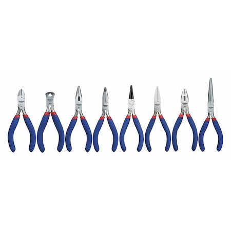 8 Piece Plier Set Dipped Handle MPN:53JW91