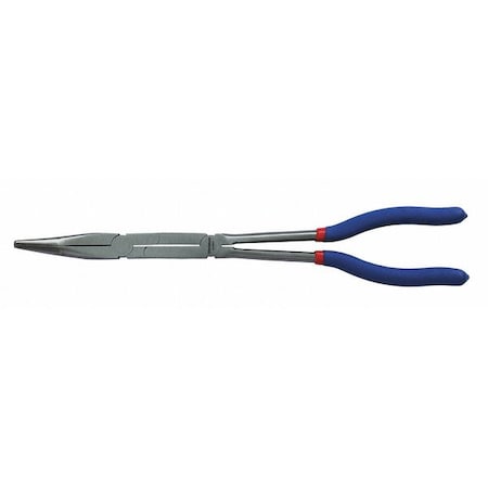 13 1/4 in Bent Long Nose Plier, Side Cutter Dipped Handle MPN:53JW97