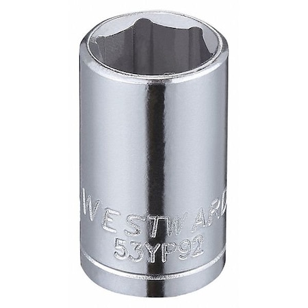 WESTWARD 1/4 in Drive, 9mm Hex Metric, Socket, 6 Points, Steel, Chrome, 9 mm MPN:53YP92