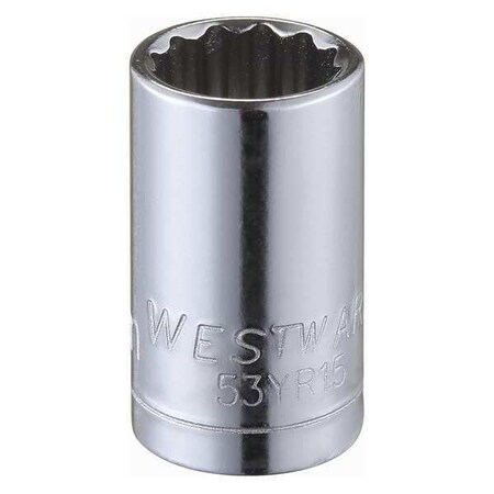 WESTWARD 1/4 in Drive, 9mm Triple Square Metric, Socket, 12 Points, Steel, Chrome, 9 mm MPN:53YR15