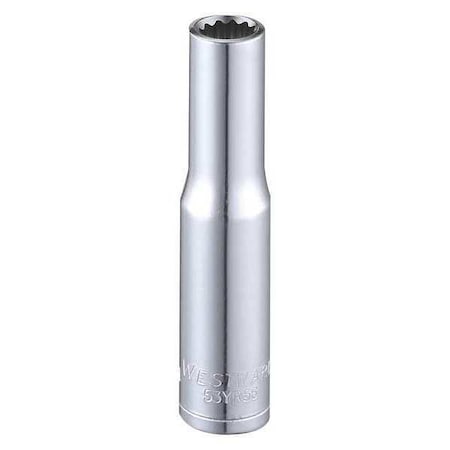WESTWARD 1/4 in Drive, 6mm Triple Square Metric, Socket, 12 Points, Steel, Chrome, 6 mm MPN:53YR56