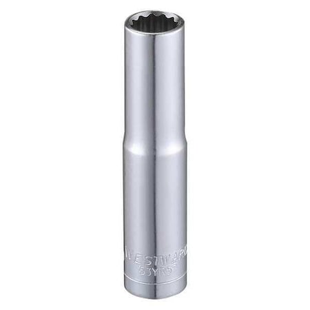 WESTWARD 1/4 in Drive, 7mm Triple Square Metric Socket, 12 Points, Steel, Chrome, 7 mm MPN:53YR57