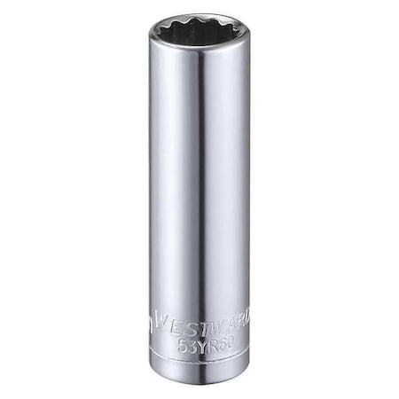 WESTWARD 1/4 in Drive, 10mm Triple Square Metric, Socket, 12 Points, Steel, Chrome, 10 mm MPN:53YR60