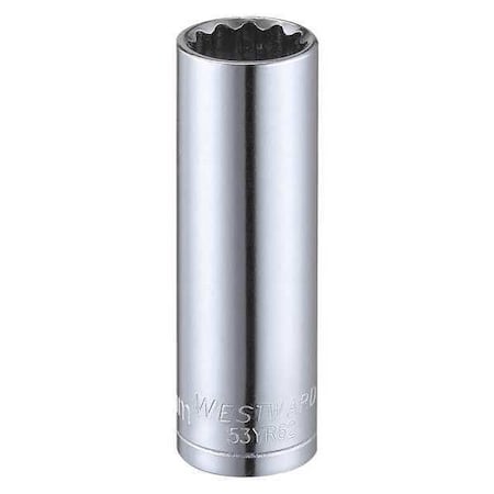WESTWARD 1/4 in Drive, 12mm Triple Square Metric Socket, 12 Points, Steel, Chrome, 12 mm MPN:53YR62