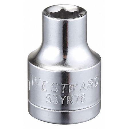 WESTWARD 3/8 in Drive, 6mm Hex Metric, Socket, 6 Points, Steel, Chrome, 6 mm MPN:53YR78