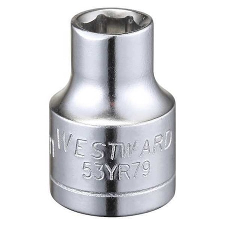 WESTWARD 3/8 in Drive, 7mm Hex Metric, Socket, 6 Points, Steel, Chrome, 7 mm MPN:53YR79