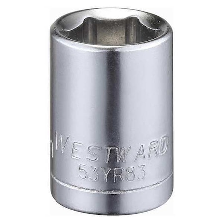 WESTWARD 3/8 in Drive, 11mm Hex Metric, Socket, 6 Points, Steel, Chrome, 11 mm MPN:53YR83