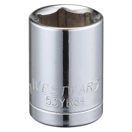 WESTWARD 3/8 in Drive, 12mm Hex Metric Socket, 6 Points, Steel, Chrome, 12 mm MPN:53YR84