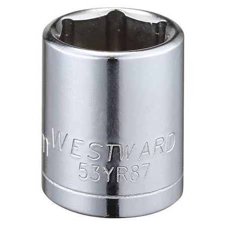 WESTWARD 3/8 in Drive, 15mm Hex Metric, Socket, 6 Points, Steel, Chrome, 15 mm MPN:53YR87