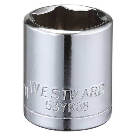 WESTWARD 3/8 in Drive, 16mm Hex Metric, Socket, 6 Points, Steel, Chrome, 16 mm MPN:53YR88