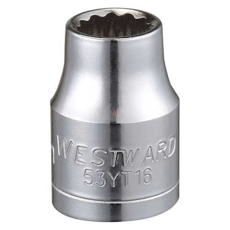 WESTWARD 3/8 in Drive, 8mm Triple Square Metric, Socket, 12 Points, Steel, Chrome, 8 mm MPN:53YT16