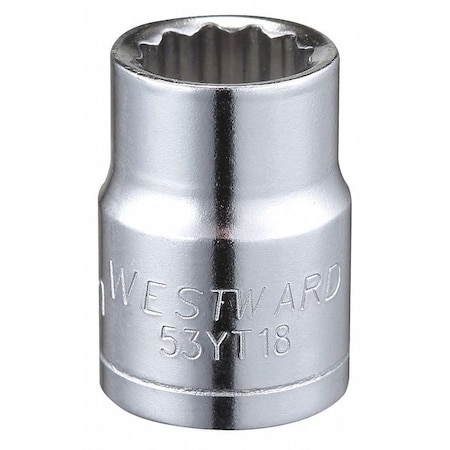WESTWARD 3/8 in Drive, 10mm Triple Square Metric, Socket, 12 Points, Steel, Chrome, 10 mm MPN:53YT18