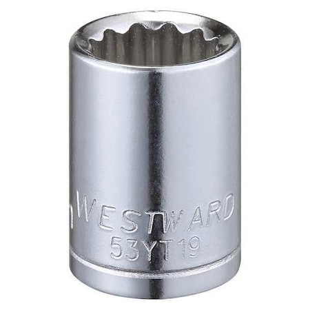 WESTWARD 3/8 in Drive, 11mm Triple Square Metric Socket, 12 Points, Steel, Chrome, 11 mm MPN:53YT19