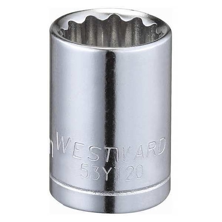 WESTWARD 3/8 in Drive, 12mm Triple Square Metric Socket, 12 Points, Steel, Chrome, 12 mm MPN:53YT20