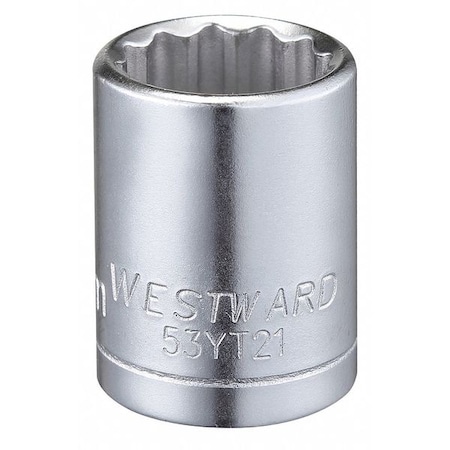 WESTWARD 3/8 in Drive, 13mm Triple Square Metric, Socket, 12 Points, Steel, Chrome, 13 mm MPN:53YT21