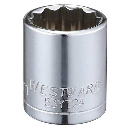 WESTWARD 3/8 in Drive, 16mm Triple Square Metric Socket, 12 Points, Steel, Chrome, 16 mm MPN:53YT24