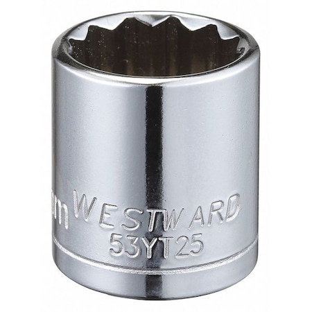 WESTWARD 3/8 in Drive, 17mm Triple Square Metric, Socket, 12 Points, Steel, Chrome, 17 mm MPN:53YT25