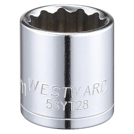 WESTWARD 3/8 in Drive, 20mm Triple Square Metric, Socket, 12 Points, Steel, Chrome, 20 mm MPN:53YT28