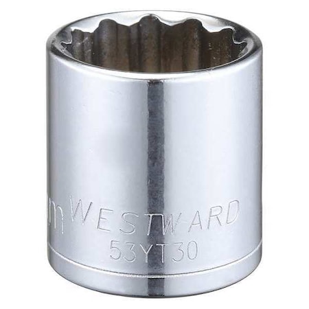 WESTWARD 3/8 in Drive, 22mm Triple Square Metric, Socket, 12 Points, Steel, Chrome, 22 mm MPN:53YT30