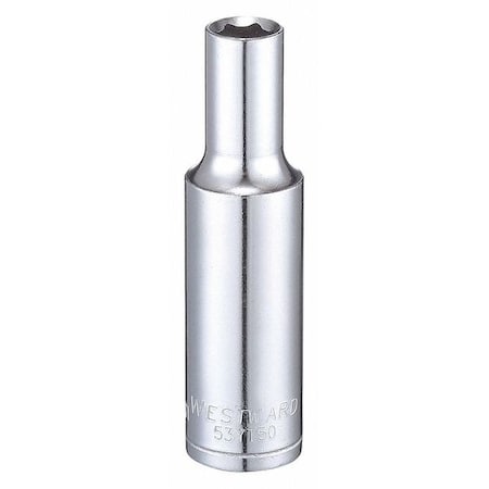 WESTWARD 3/8 in Drive, 7mm Hex Metric Socket, 6 Points, Steel, Chrome, 7 mm MPN:53YT50