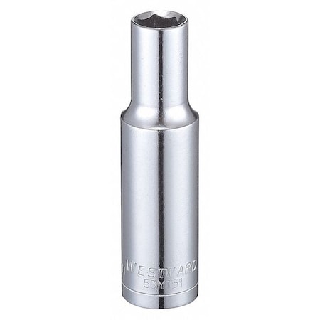 WESTWARD 3/8 in Drive, 8mm Hex Metric, Socket, 6 Points, Steel, Chrome, 8 mm MPN:53YT51