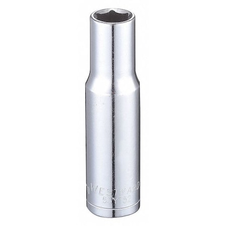 WESTWARD 3/8 in Drive, 9mm Hex Metric, Socket, 6 Points, Steel, Chrome, 9 mm MPN:53YT52