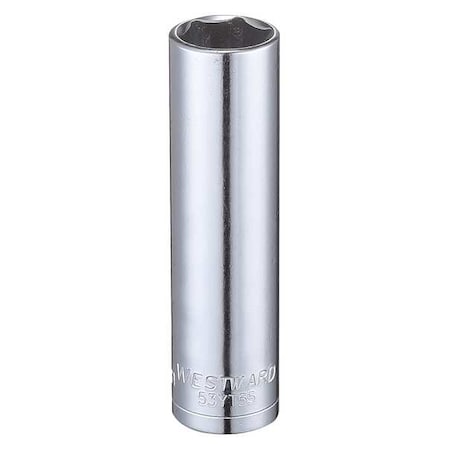 WESTWARD 3/8 in Drive, 12mm Hex Metric, Socket, 6 Points, Steel, Chrome, 12 mm MPN:53YT55
