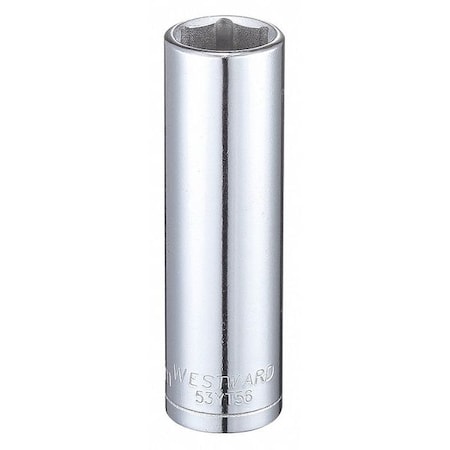 WESTWARD 3/8 in Drive, 13mm Hex Metric, Socket, 6 Points, Steel, Chrome, 13 mm MPN:53YT56