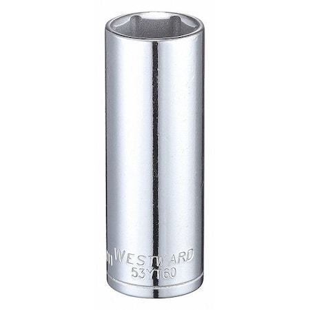 WESTWARD 3/8 in Drive, 17mm Hex Metric, Socket, 6 Points, Steel, Chrome, 17 mm MPN:53YT60