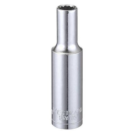WESTWARD 3/8 in Drive, 7mm Triple Square Metric, Socket, 12 Points, Steel, Chrome, 7 mm MPN:53YT85