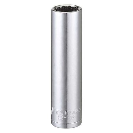 WESTWARD 3/8 in Drive, 11mm Triple Square Metric, Socket, 12 Points, Steel, Chrome, 11 mm MPN:53YT89