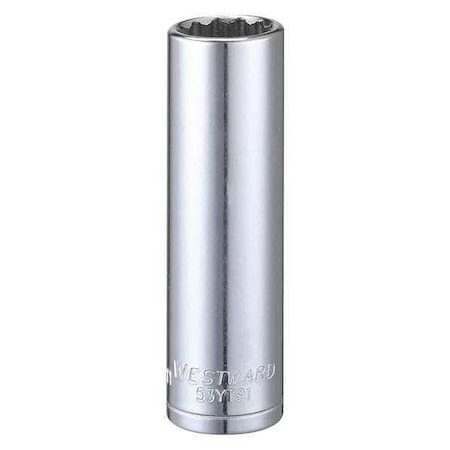 WESTWARD 3/8 in Drive, 13mm Triple Square Metric Socket, 12 Points, Steel, Chrome, 13 mm MPN:53YT91
