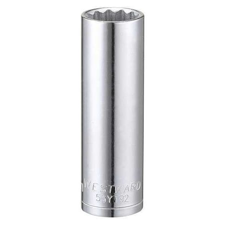 WESTWARD 3/8 in Drive, 14mm Triple Square Metric, Socket, 12 Points, Steel, Chrome, 14 mm MPN:53YT92
