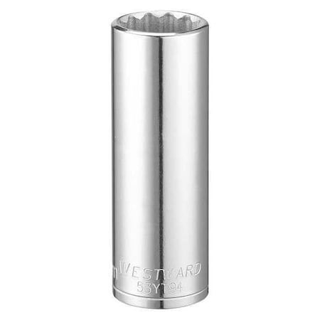 WESTWARD 3/8 in Drive, 16mm Triple Square Metric, Socket, 12 Points, Steel, Chrome, 16 mm MPN:53YT94