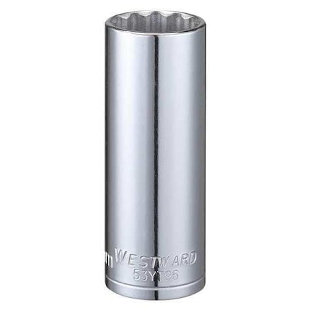 WESTWARD 3/8 in Drive, 18mm Triple Square Metric Socket, 12 Points, Steel, Chrome, 18 mm MPN:53YT96