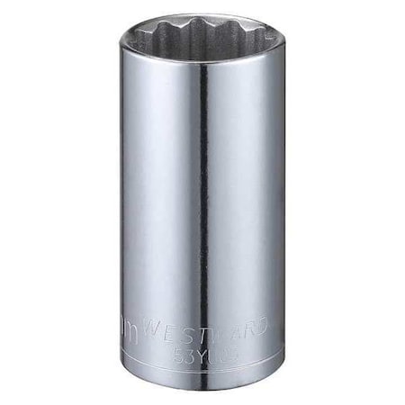 WESTWARD 3/8 in Drive, 24mm Triple Square Metric Socket, 12 Points, Steel, Chrome, 24 mm MPN:53YU03