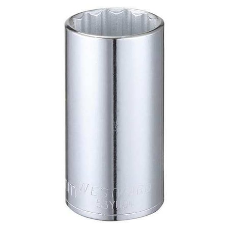 WESTWARD 3/8 in Drive, 25mm Triple Square Metric, Socket, 12 Points, Steel, Chrome, 25 mm MPN:53YU04
