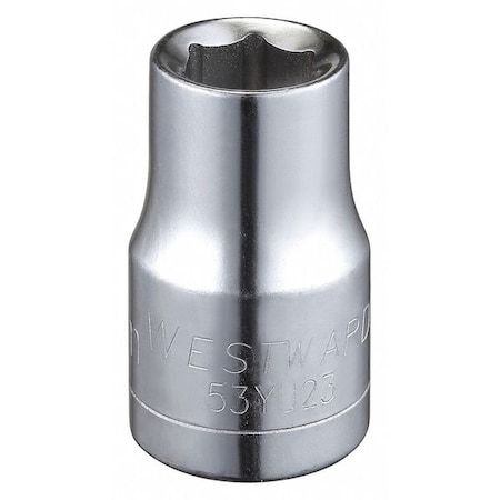 WESTWARD 1/2 in Drive, 11mm Hex Metric, Socket, 6 Points, Steel, Chrome, 11 mm MPN:53YU23