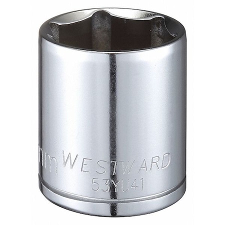 WESTWARD 1/2 in Drive, 29mm Hex Metric, Socket, 6 Points, Steel, Chrome, 29 mm MPN:53YU41