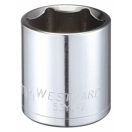 WESTWARD 1/2 in Drive, 30mm Hex Metric, Socket, 6 Points, Steel, Chrome, 30 mm MPN:53YU42