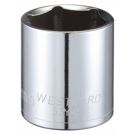 WESTWARD 1/2 in Drive, 32mm Hex Metric Socket, 6 Points, Steel, Chrome, 32 mm MPN:53YU43