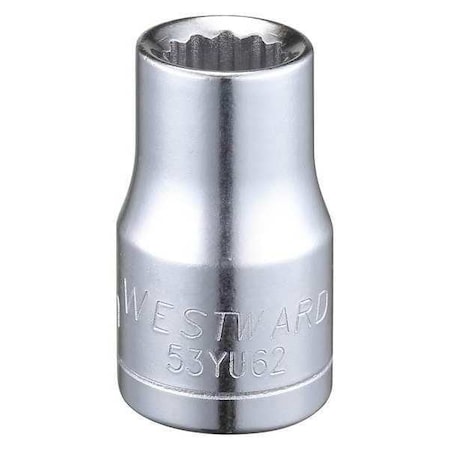 WESTWARD 1/2 in Drive, 11mm Triple Square Metric, Socket, 12 Points, Steel, Chrome, 11 mm MPN:53YU62