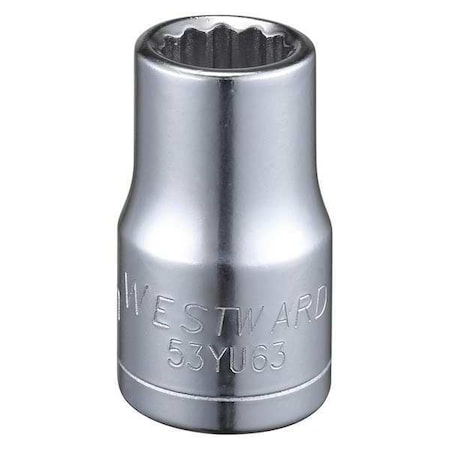 WESTWARD 1/2 in Drive, 12mm Triple Square Metric, Socket, 12 Points, Steel, Chrome, 12 mm MPN:53YU63