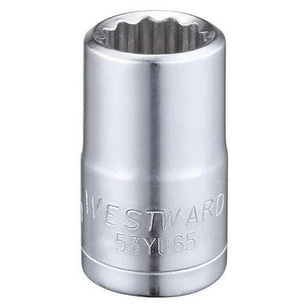 WESTWARD 1/2 in Drive, 14mm Triple Square Metric, Socket, 12 Points, Steel, Chrome, 14 mm MPN:53YU65