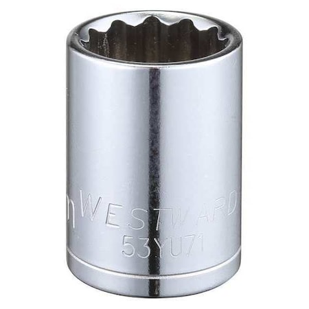 WESTWARD 1/2 in Drive, 20mm Triple Square Metric, Socket, 12 Points, Steel, Chrome, 20 mm MPN:53YU71